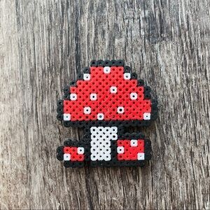 🌸Mushroom magnet handmade perler beads collectible